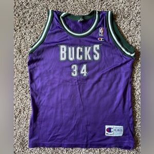 Vintage NBA Milwaukee Bucks #34 Ray Allen Champion Jersey Youth Boys XL 18/20